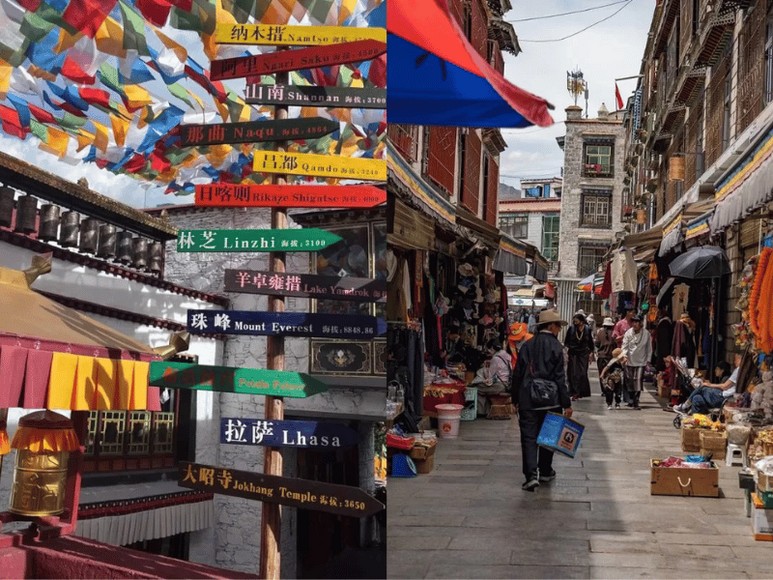 Du khách tự do dạo phố Barkhor nhộn nhịp quanh chùa Jokhang